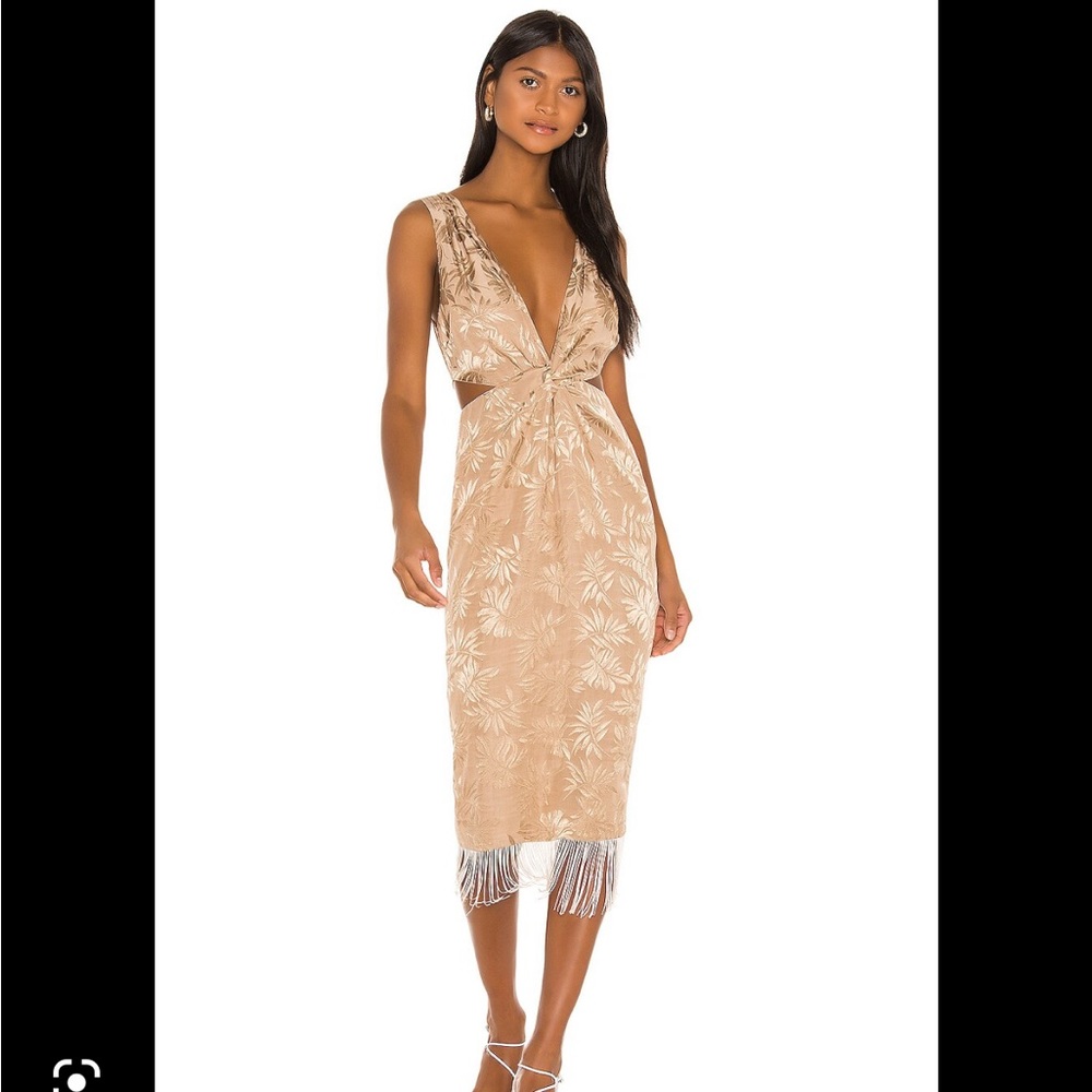 NWOT Song of Style Russell midi dress in coconut tan size small